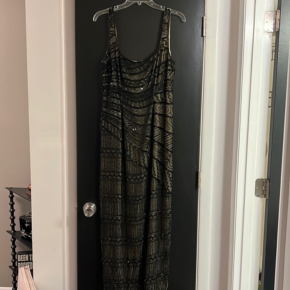 Sequined Black Evening Dress